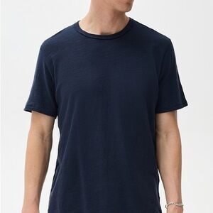 rag & bone Classic Flame Cotton Short Sleeve Tee, Distressed, Deep blue, Men's L